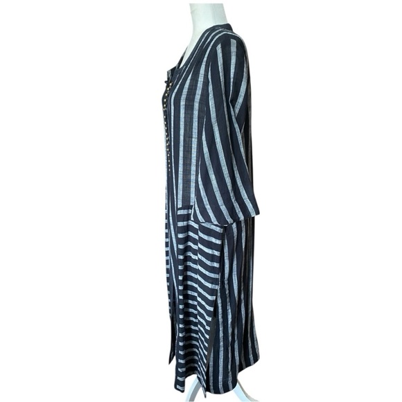 Soft Surroundings Striped 100% Moroccan Topper Duster Size XL Boho Coverup Tunic - Picture 3 of 10